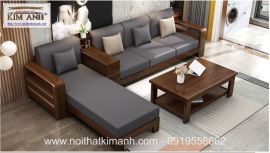 sofa gỗ góc chữ l trong phòng khách KA-24
