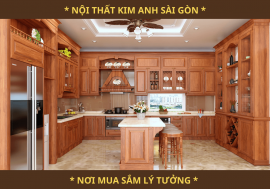 Giá tủ bếp gỗ tự nhiên