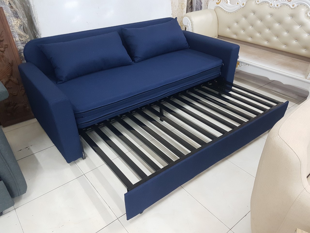 Thanh lý sofa giường màu xám tro hàng mới, hàng thật chất lượng tốt