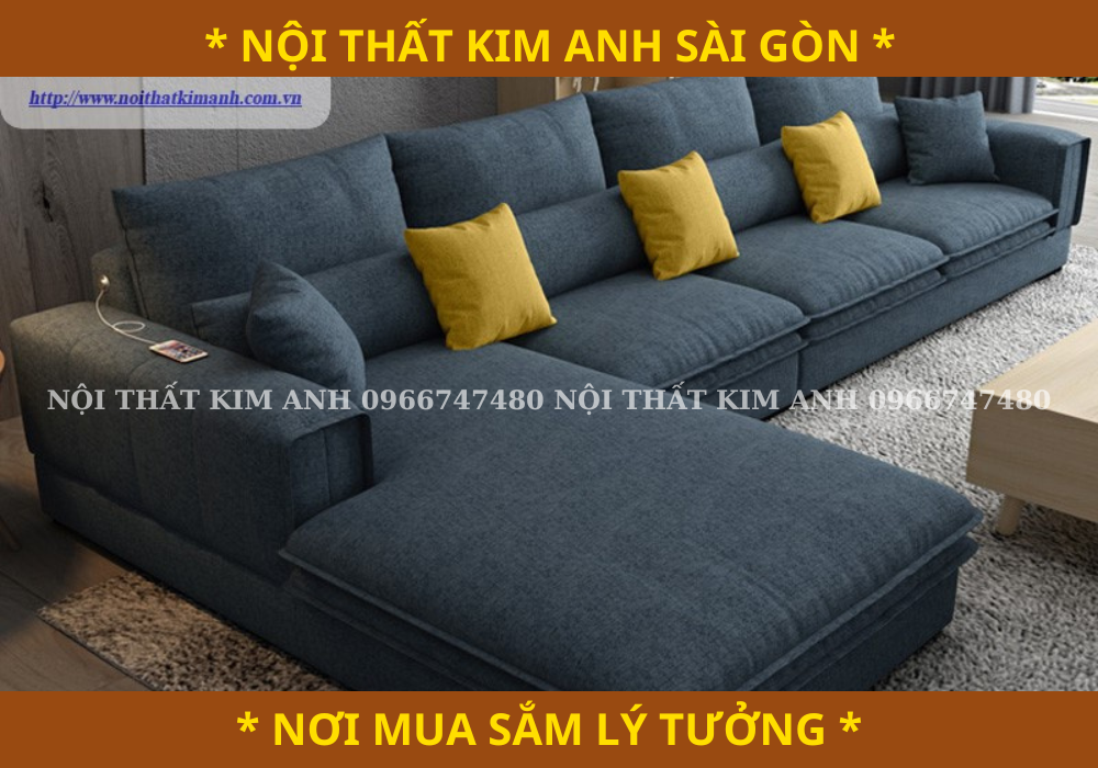 Mẫu ghế sofa góc vải nỉ với đa dạng màu sắc AmiA 20139